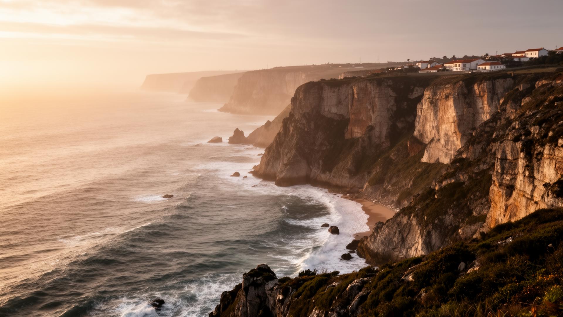 Portuguese coastline at dusk
